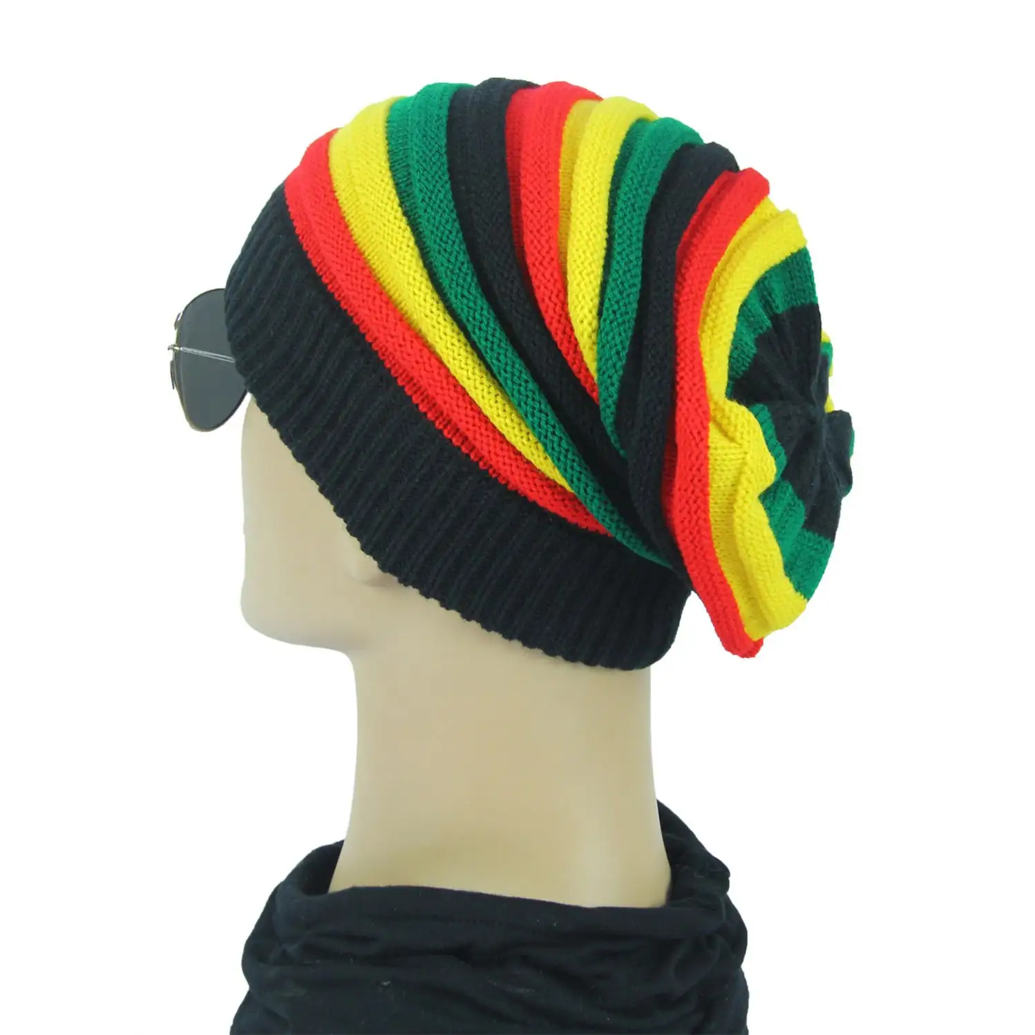 Jamaica Reggae Style Cappello Hip Pop Women Winter Striped Hats Female Rainbow Cap Fall Fashion Knitted Beanie