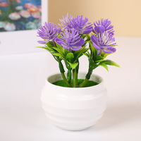 Arrangement de plantes artificielles en pot de lotus à 6 pièces, fausse fleur, ornement de bureau, petite pièce décorative, pot de plante en plastique PP