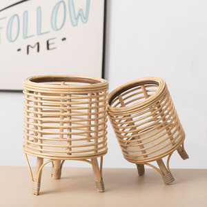 Nordic Rattan Woven Flower <b>Pot</b> <b>Stand</b> Handmade Floor Standing Home Office Plant Decor XH24-344DZ - Product Image 3