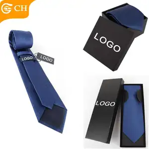 Neck Ties For Mens Wholesale High Quality 100% Silk Necktie Navy Blue Striped Wholesale Silk Neck Ties For Business Men