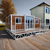 Maison conteneur préfabriquée pliante de sécurité empilable pliable extensible de luxe 20 pieds expédition petites maisons maisons préfabriquées