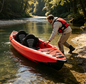 Kayak Inflable con Piso de Tecnología Drop Stitch, Kayak de Pesca para 2 Personas, para Ríos, Lagos y Pesca en el Océano - Product Image 1