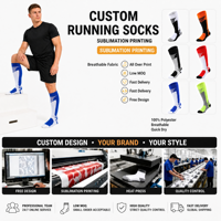Chaussettes de football montantes épaisses en tricot respirant, personnalisables avec logo pour grands groupes - Spandex/Nylon/Coton, Collection Printemps