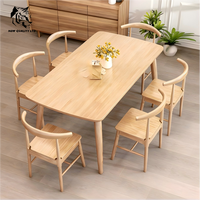 Table à manger en bois massif, design unique, vente en gros Chine, meilleur prix, personnalisation, grand stock, dropshipping, mobilier de maison.