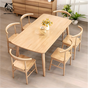 Table de salle à manger en bois, nouvelle mode, prix bas, personnalisable, grand stock disponible, prête à être expédiée, fabriquée en Chine. - Product Image 3