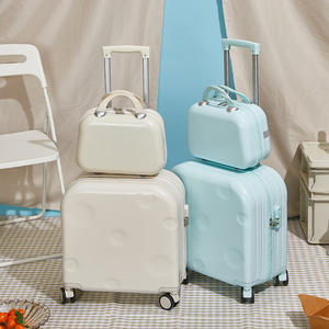 Maleta <span class=keywords><strong>de</strong></span> <span class=keywords><strong>Maquillaje</strong></span> <span class=keywords><strong>de</strong></span> ABS <span class=keywords><strong>Color</strong></span> Caramelo <span class=keywords><strong>de</strong></span> 18 Pulgadas con Cierre <span class=keywords><strong>de</strong></span> Cremallera, Maleta <span class=keywords><strong>de</strong></span> Viaje con Ruedas para Cosméticos - Product Image 6