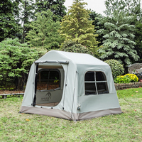 Tente de camping gonflable portable de luxe pour l'extérieur, imperméable, en tissu Oxford PVC et coton, deux chambres, installation rapide et automatique