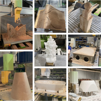 Centre d'usinage CNC 5 axes à table rotative à double broche inclinable pour la découpe et le perçage des bords de dossier de chaise courbés