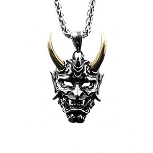 Triangle Ghost Pendant Men's Necklace Character Hipster Nightclub Hip Hop Accessories Necklace <b>Titanium</b> Steel Necklaces Hiphop - Product Image 1