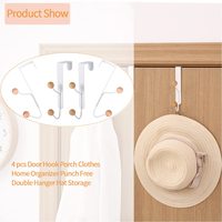 Porte-serviettes mural en métal avec crochets de rangement pour clés, blanc, pour chambre, cuisine, bureau