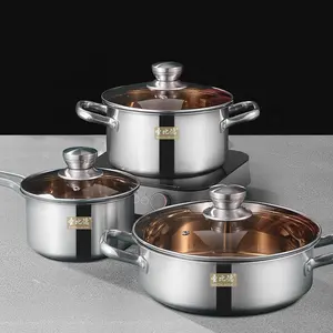 High Quality Kitchen Supplies Set The Pot Multi-Purpose Cooking Cooker Extra Thick Pot Set 6 Pcs Cookware Set Of Pot