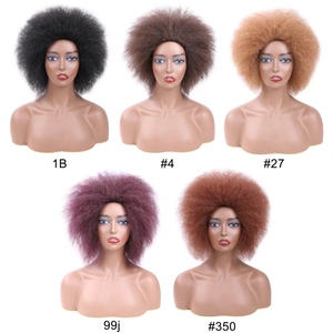 Perruques Tressées Pour Femmes Synthétique Ombre Tressé Dreadlock Perruque Noir Marron Rouge Africain Faux Locs Crochet Twist <span class=keywords><strong>Cheveux</strong></span> Perruques Courtes - Product Image 4