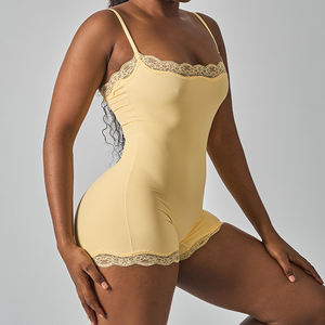 Lencería, Bodysuits sin mangas de una pieza, Monos y Trajes enterizos para mujer, Personalizados al por mayor, SK Shapewear, Encaje, Casual, Transpirable - Product Image 2