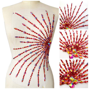 3D Đầy Màu Sắc Hoa Lưới Thêu Rhinestone Ren Đính Đính Với Sequins DIY Ren Vải <span class=keywords><strong>Trim</strong></span> Cho Quần Áo Phụ Kiện - Product Image 3