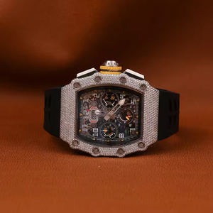Montre de luxe pour homme, automatique, tourbillon, multifonction, étanche, personnalisable, avec diamants et moissanite, modèle 11-03 - Product Image 4