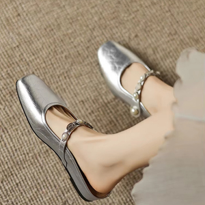<span class=keywords><strong>Scarpe</strong></span> da ballo da donna personalizzate in fabbrica Mary Jane comode <span class=keywords><strong>ballerine</strong></span> alte morbide in vera pelle con fibbia in metallo piatte Super ragazze - Product Image 2