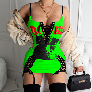 Vestidos ajustados sexys para festivales <span class=keywords><strong>de</strong></span> música y faldas cortas estampadas <span class=keywords><strong>de</strong></span> verano para mujer - Product Image 3