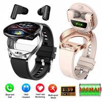 Montre connectée 2-en-1 T97 2026 avec écouteurs sans fil pour hommes et femmes, suivi de santé sportif, réduction du bruit, casque BT