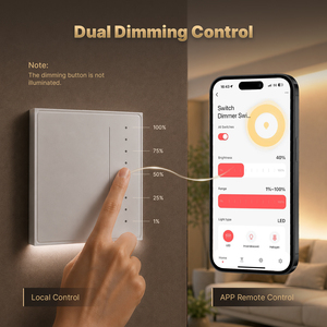 Moes Star Feather Tuya สวิตช์หรี่ไฟอัจฉริยะ Wifi EU UK กระจก1%-100% หรี่แสง440วัตต์ใช้งานได้กับ <span class=keywords><strong>Alexa</strong></span> Google Home - Product Image 3