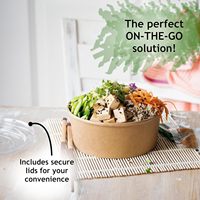 Conteneur d'emballage en papier recyclé de haute qualité pour bols à soupe, hamburgers et salades à emporter avec couvercle et gaufrage