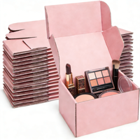 Boîtes d'expédition en carton rose personnalisées pour produits cosmétiques, emballage ondulé pour envoi postal