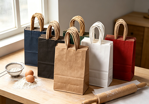 Multi-color Eco-Friendly High-End Kraft Paper Shopping Bags Thick Kraft Paper Matching Paper Rope Handles Four-Color Printing - Product Image 2