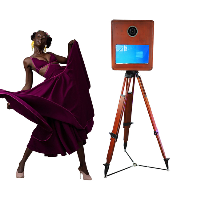 New Popular Wood Vintage Photo Booth Wedding Price Wholesale Retro Wooden Photo Booth Machine With Printer and Camera