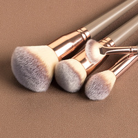 Fld — jeu de pinceaux de maquillage professionnels, avec manche de couleur vert foncé, outils cosmétiques, pinceaux de Contour de poudre, fond de teint, 15 pièces