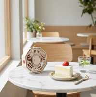 Mini ventilateur de bureau d'été silencieux, rotation à 360°, moteur USB sans balais, 3 vitesses, 5 pales, 5W 5V, pour la maison/le bureau/l'extérieur