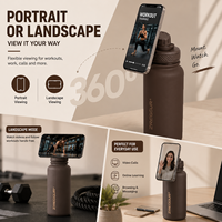 Bouteille d'eau isotherme en acier inoxydable à double paroi de 32 oz avec logo personnalisé, aimantée MagSafe, marron, avec support pour téléphone