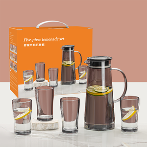 <span class=keywords><strong>Carafe</strong></span> en <span class=keywords><strong>verre</strong></span> avec <span class=keywords><strong>couvercle</strong></span> et poignée, design classique écologique pour la cuisine domestique, <span class=keywords><strong>carafe</strong></span> à eau pour jus et boissons - Product Image 4