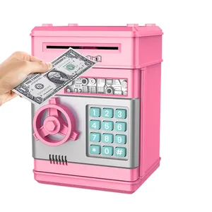 Electronic Password Piggy Banks for Child, Auto Money Bank Scroll Paper Money Cash Dollar Saving Box ATM Coin Jar
