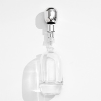 Flacon pulvérisateur de parfum en verre transparent rechargeable, atomiseur de parfum avec capuchon en métal lourd, conception de logo personnalisé, sérigraphie cosmétique