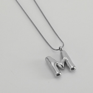 Zogxin Alphabet Pendant Necklace Stainless Steel Snake Chain Letter A B C Fashion Jewelry For Women Gift - Product Image 4