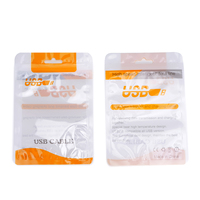 Sac à fermeture éclair en film plastique imprimé, câble de données USB, chargeur de téléphone, sac à fermeture éclair en plastique recyclable pour accessoires 3C avec trou de suspension