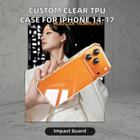 Coques de téléphone portable transparentes personnalisables, antichoc, en TPU souple, neuves, pour 17 Pro Max 16 15 14 sans support