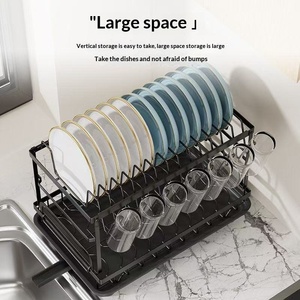 Escurridor de Platos de <span class=keywords><strong>2</strong></span> Niveles al por Mayor con Bandeja de Drenaje, Organizador Metálico para Fregadero y Encimera, Escurridor de Platos para Cocina - Product Image 3