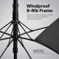 Parapluie de golf entièrement automatique LS, 30 pouces, coupe-vent, 8 baleines, grand modèle droit, logo personnalisé, cadeau d'affaires en gros, protection pluie et soleil, en pongee