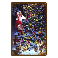 Joyeux Noël Affiche Maison Tin Métal Signe Chic Métal Plaque Fer Peinture Décorations Pour La Maison Bar Boutique Art Mur Artisanat