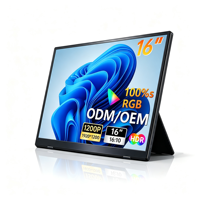 Moniteur portable N3 16 pouces IPS 1200P LCD, extension d'écran double pour ordinateur portable, haut-parleur intégré, faible lumière bleue, Plug-and-Play