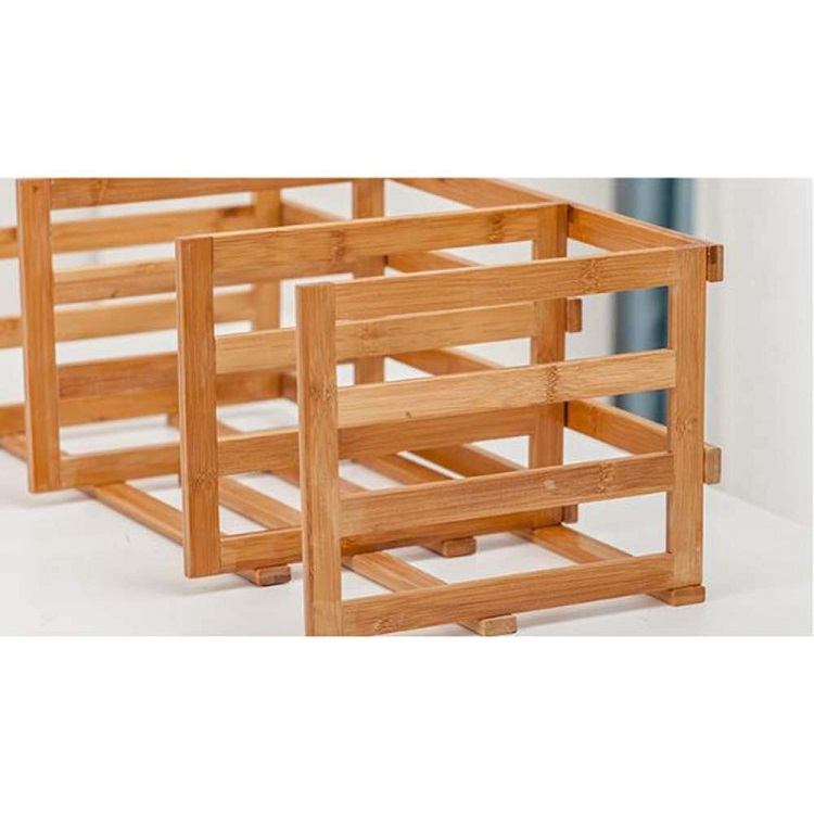 Natural bamboo file organizers book frame with extendable storage multifunction book stand for office and home