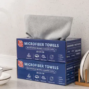 30 Packs Microfiber Cleaning Cloth-in Box Reusable And Lint Free Cloth Rags For Car Edgeless Terry Towels