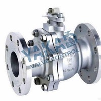 Vanne à boisseau sphérique en acier inoxydable à orifice égal (V-Port) EN1092-1 ASTM A182 F316 avec revêtement céramique