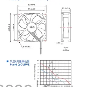 80*80*25mm 12v bldc fan sessiz mikro fanlar orijinal siyah fa 8025TUV sertifikalı fan