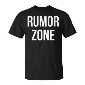 Camiseta premium Rumor Zone negra unisex para adultos talla M L XL XXL - Product Image 1