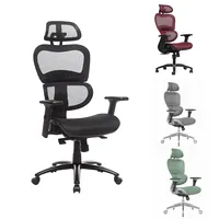 Henglin cadeira ergonômica, cadeira executiva de malha ajustável, giratória, suporte lombar, cadeira de escritório com descanso de cabeça