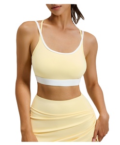 Sujetador Deportivo de Yoga para Mujer con Soporte Alto y Tirantes Cruzados en Contraste - Ropa Deportiva Ecológica de Spandex/Nylon para Gimnasio y Yoga - Product Image 2