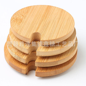 Tapas Redondas de Madera de Bambú Reutilizables para Accesorios de Bebidas, Fabricante de Cao County - Product Image 2