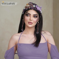 YouLaPan – bandeau à pampilles violet exquis, fabriqué en organza perlé, accessoires pour cheveux de mariée, pour banquet de mariage, fête, danse, YXA336