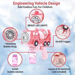Prix de gros pour enfants en plein air bubble-gum enfants jouet éducatif intéressant automatique poreux ingénierie voiture machine à bulles - Product Image 3